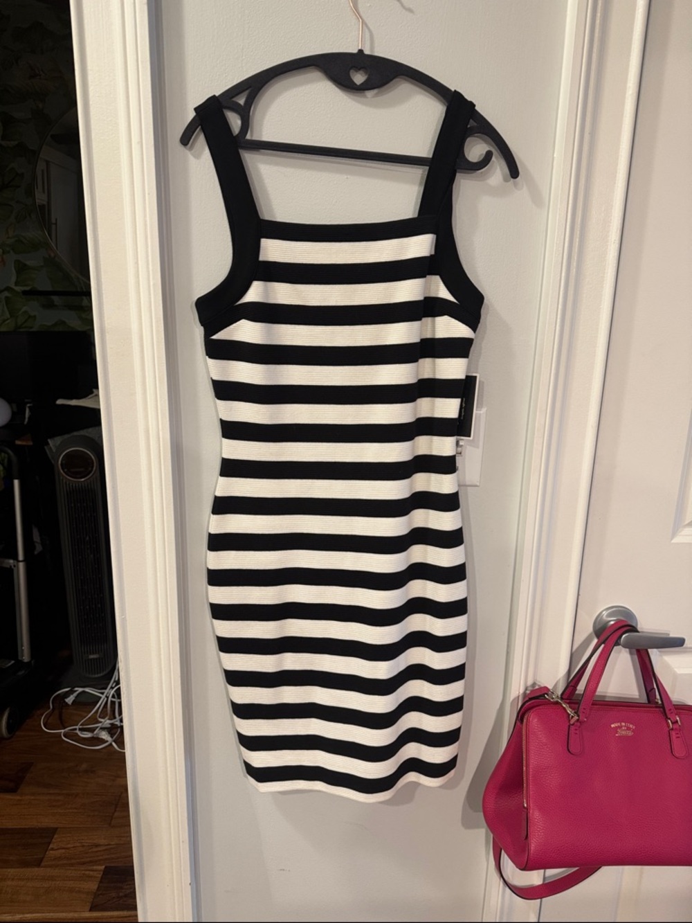 Juicy Couture Black and White Striped Mini Dress